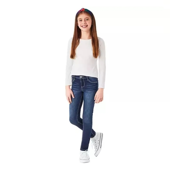 🌈Member's Mark Girl's Mid Rise Stretch Denim Skinny Fit Jean with Headband - Picture 3 of 5